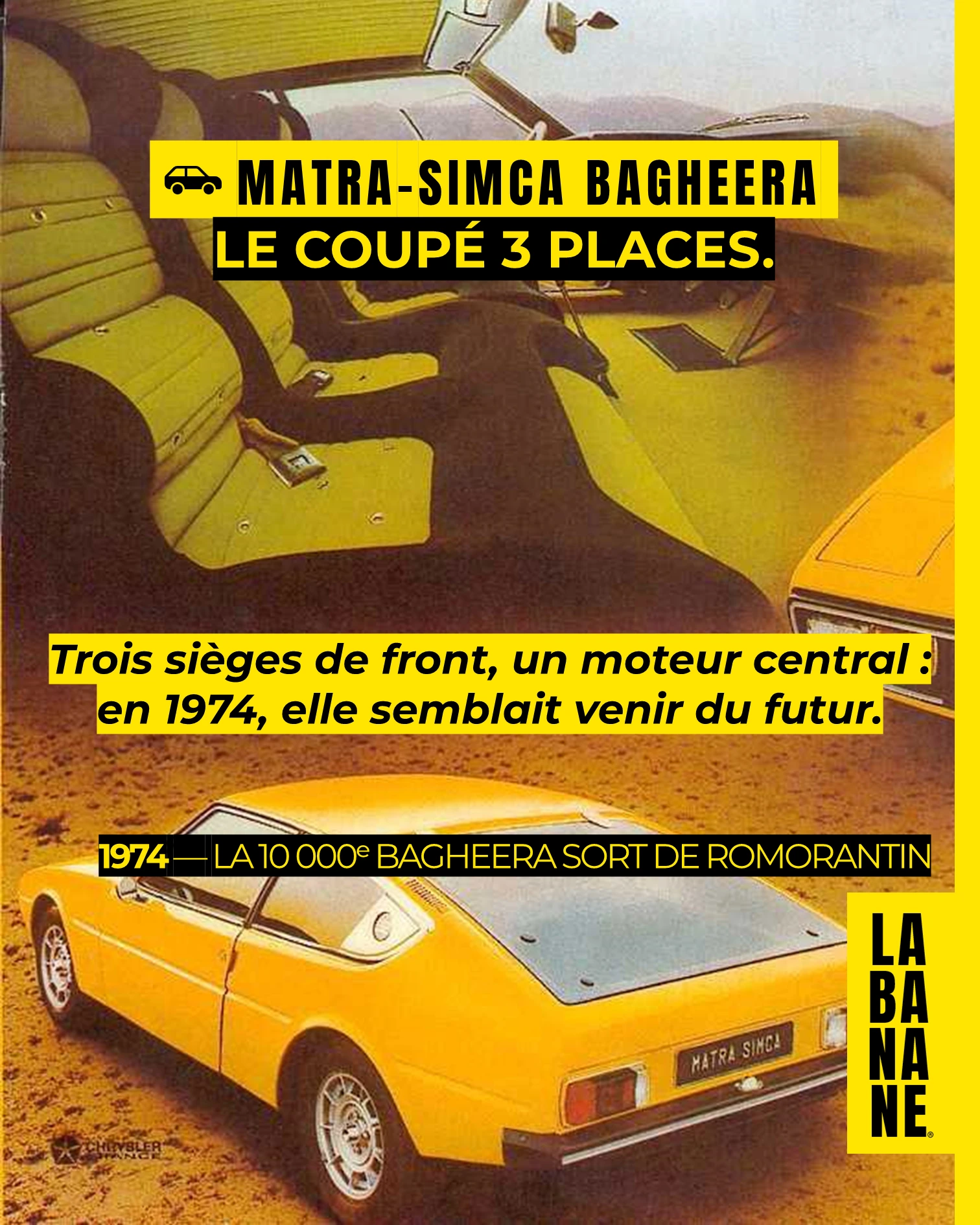 🚗 Matra-Simca Bagheera : trois places pour réinventer le coupé